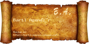 Bartl Agenór névjegykártya